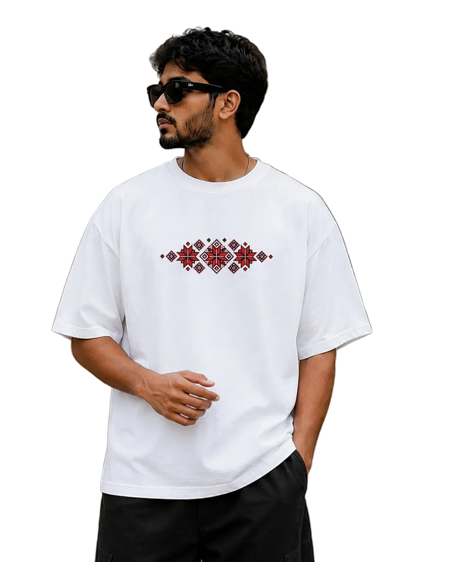 Red Mosaic Oversized Tee