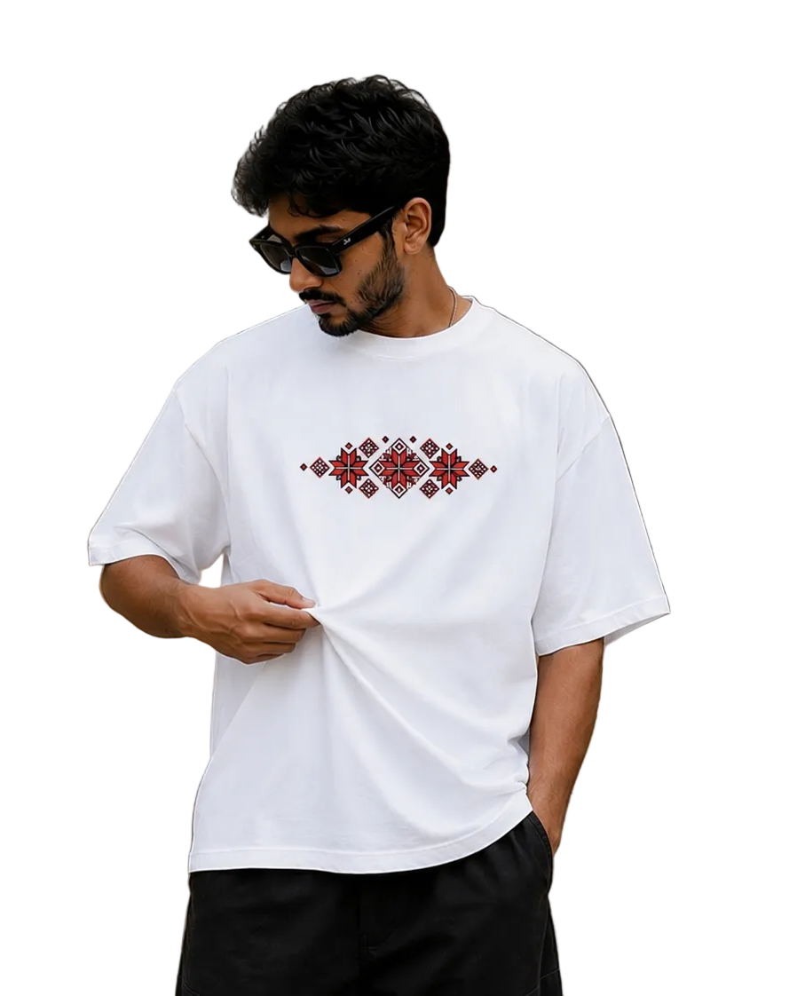 Red Mosaic Oversized Tee