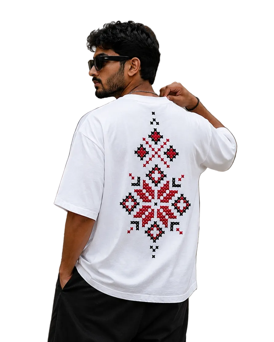 Red Mosaic Oversized Tee