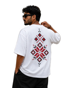 Red Mosaic Oversized Tee