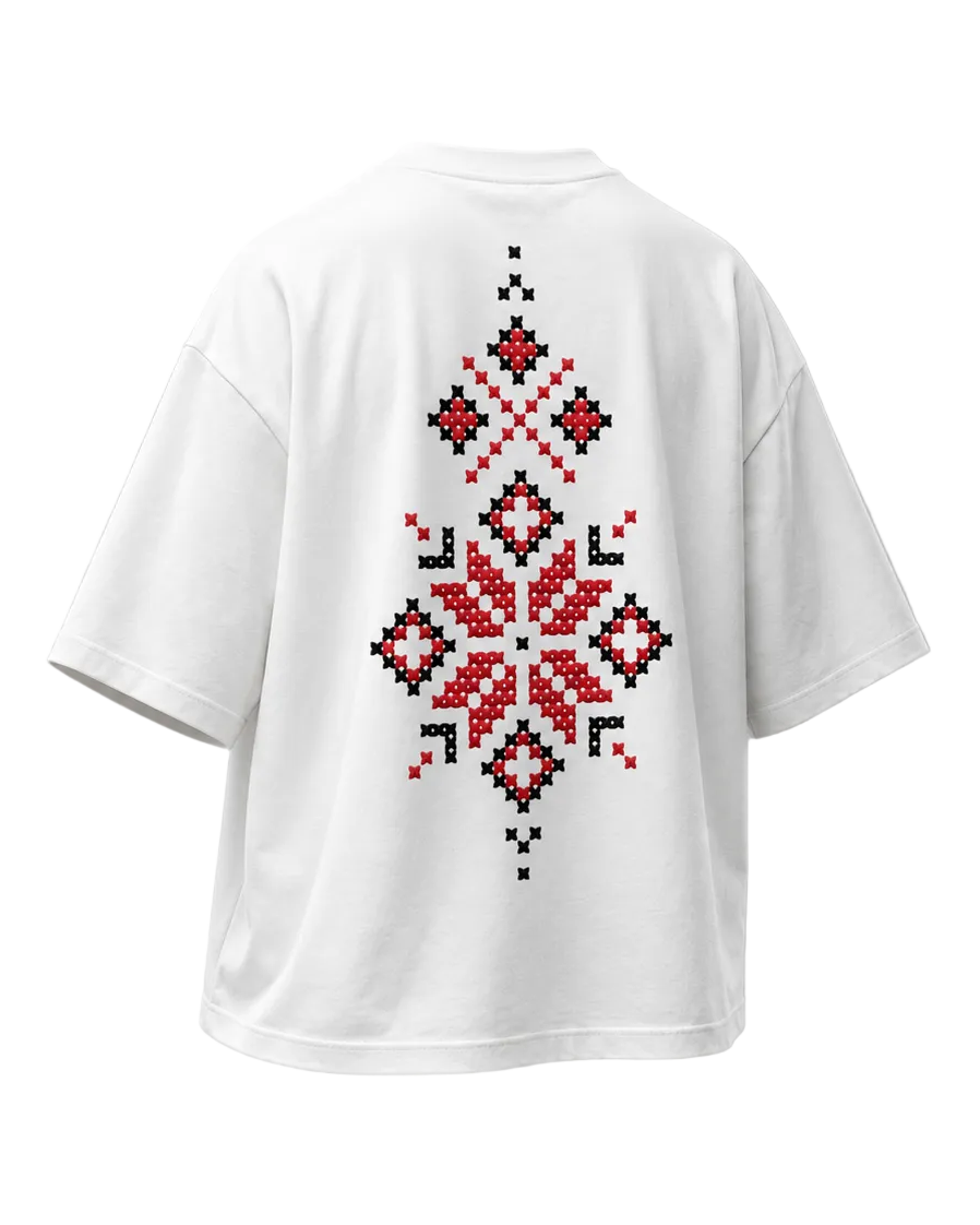Red Mosaic Oversized Tee