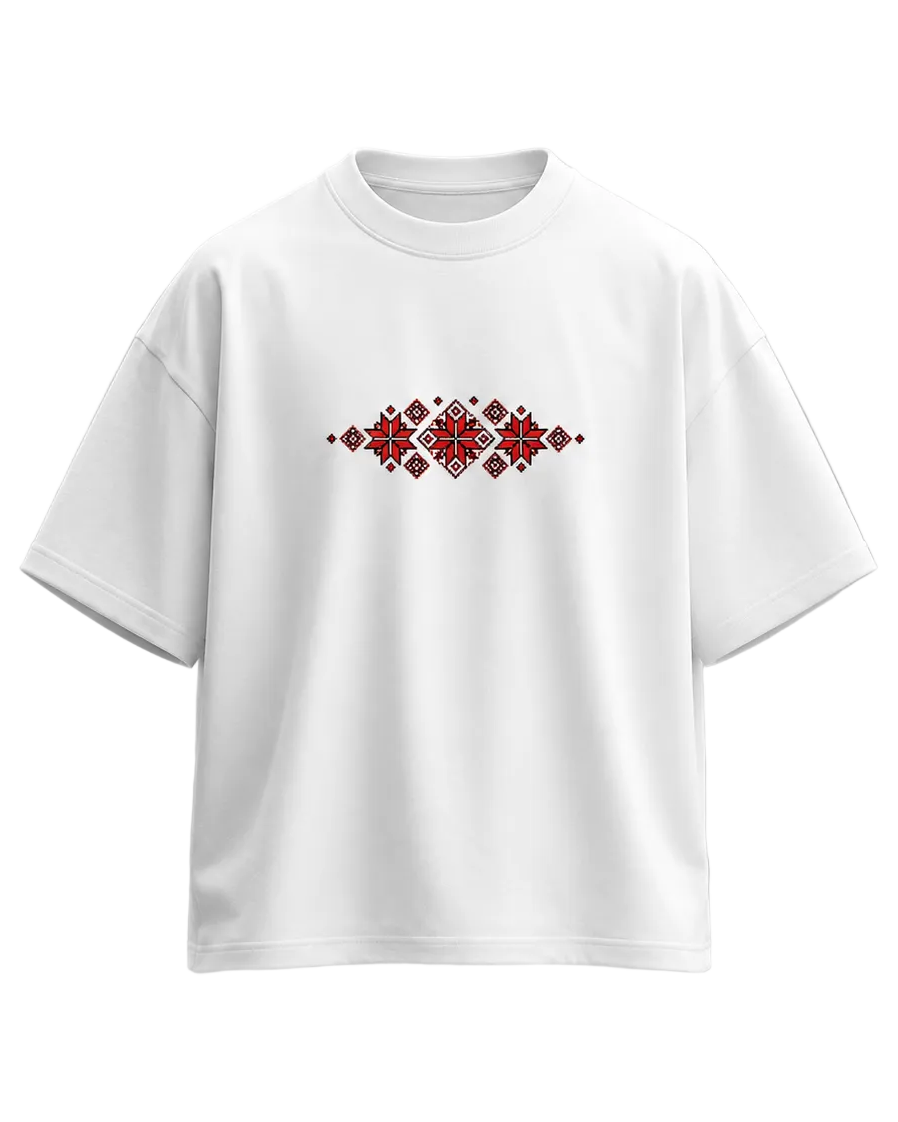 Red Mosaic Oversized Tee
