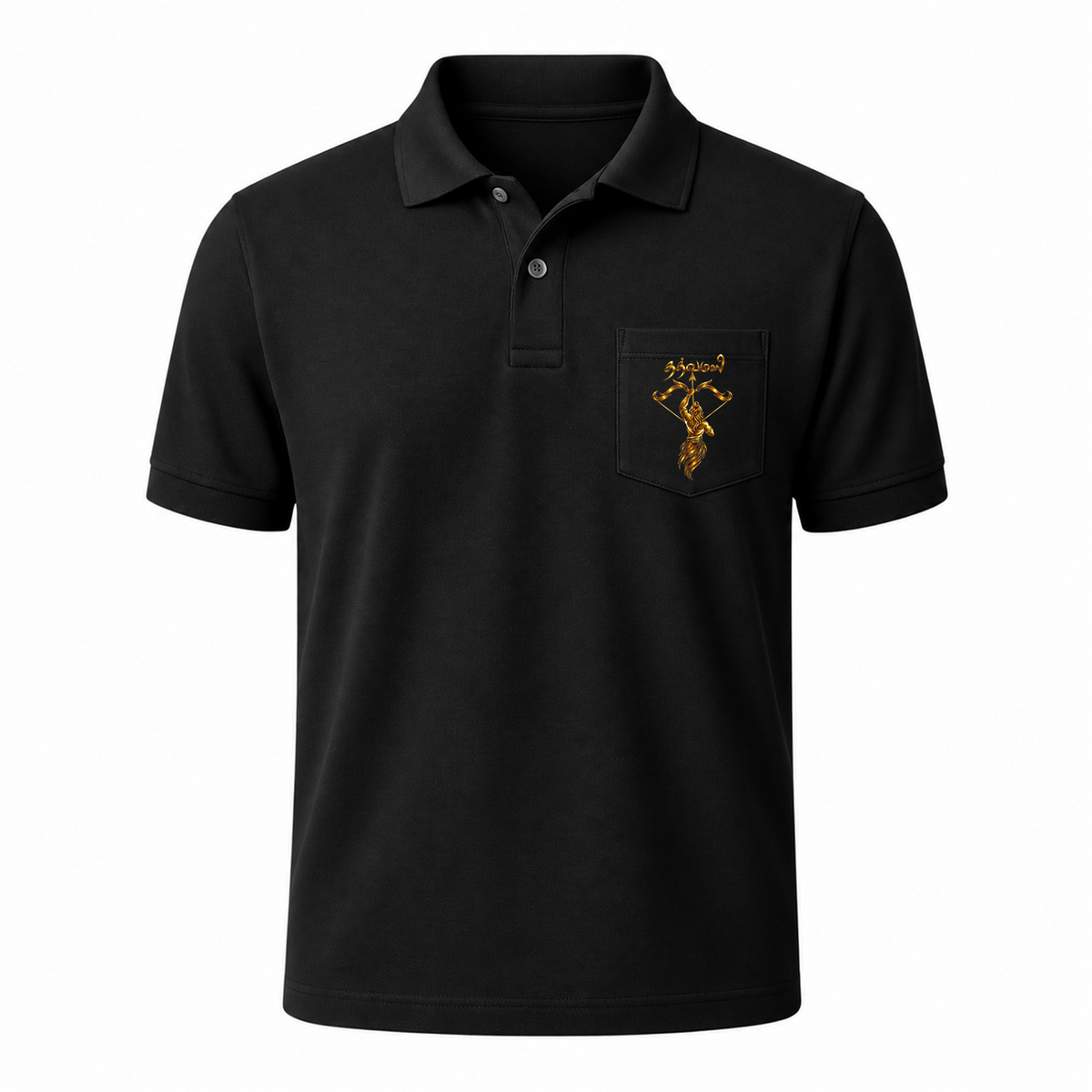 Golden Swami Pocket Polo T Shirt + Veshti + Thundu ( COMBO )