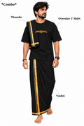 Karuppu Samy Oversize T Shirt + Veshti + Thundu