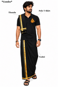 Swamiye Saranam Fire Polo T Shirt + Veshti + Thundu