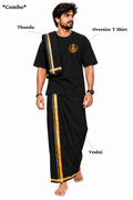 Swami Tiger Ride Oversize T Shirt + Veshti + Thundu ( COMBO )