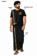 Erumeli Round Neck T Shirt + Veshti + Thundu ( COMBO )