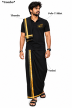 Pambavasan Polo T Shirt + Veshti + Thundu ( COMBO )