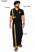 Ayyappa Chakra Polo T Shirt + Veshti + Thundu ( COMBO )