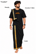 Orange Devotion Oversize T Shirt + Veshti + Thundu ( COMBO )