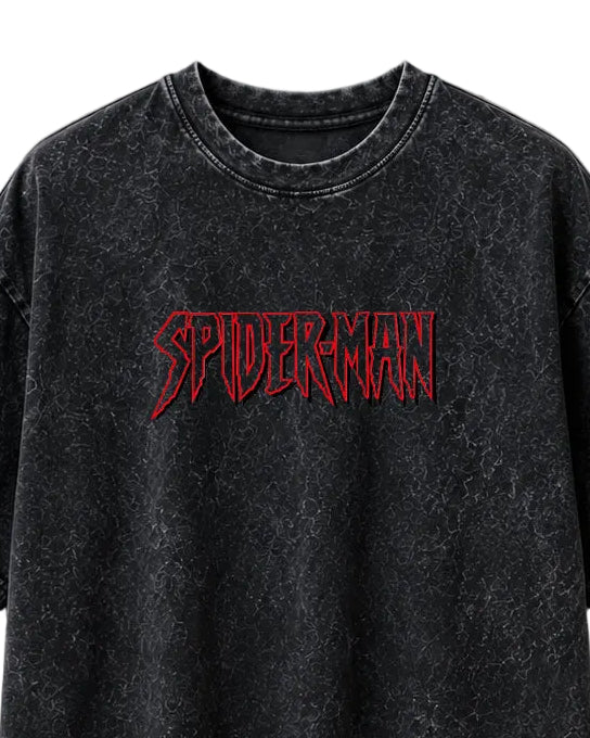 Retro Spider Graphic Acid Wash Tee