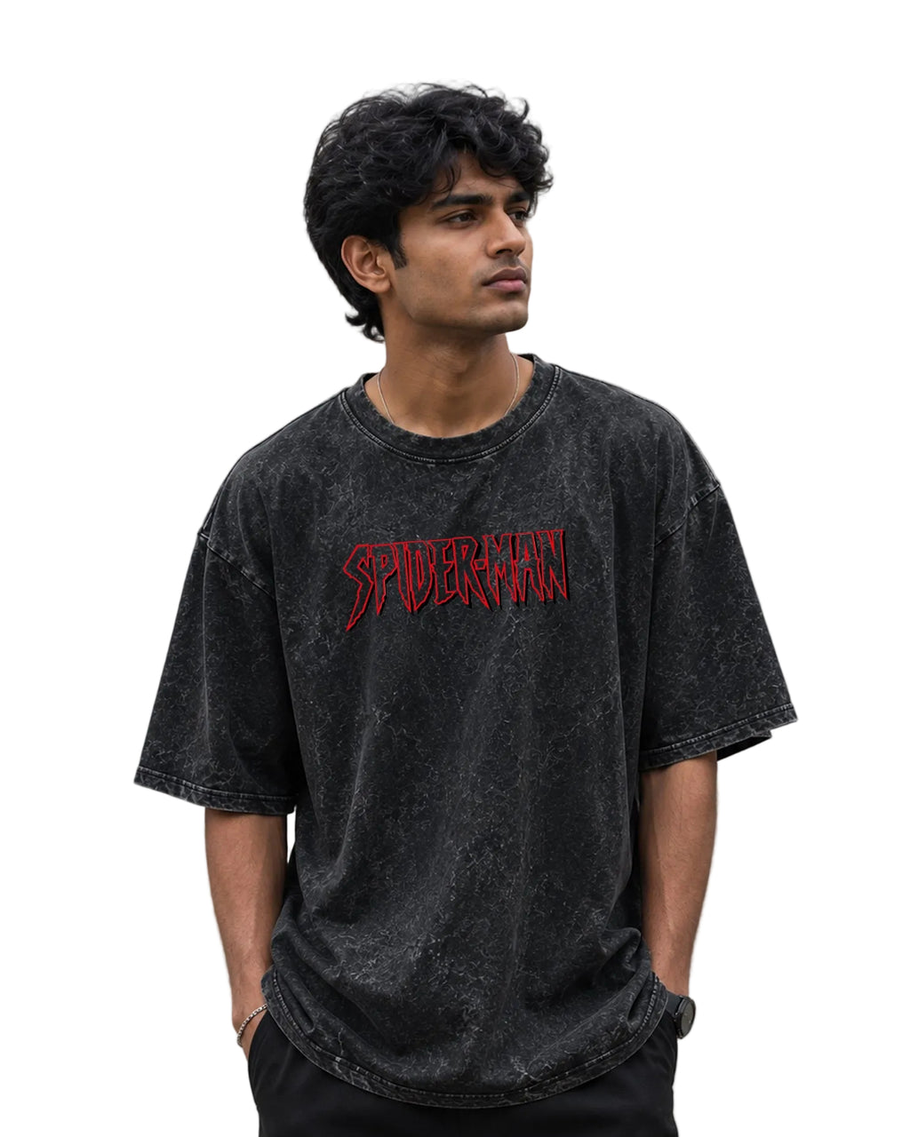Retro Spider Graphic Acid Wash Tee