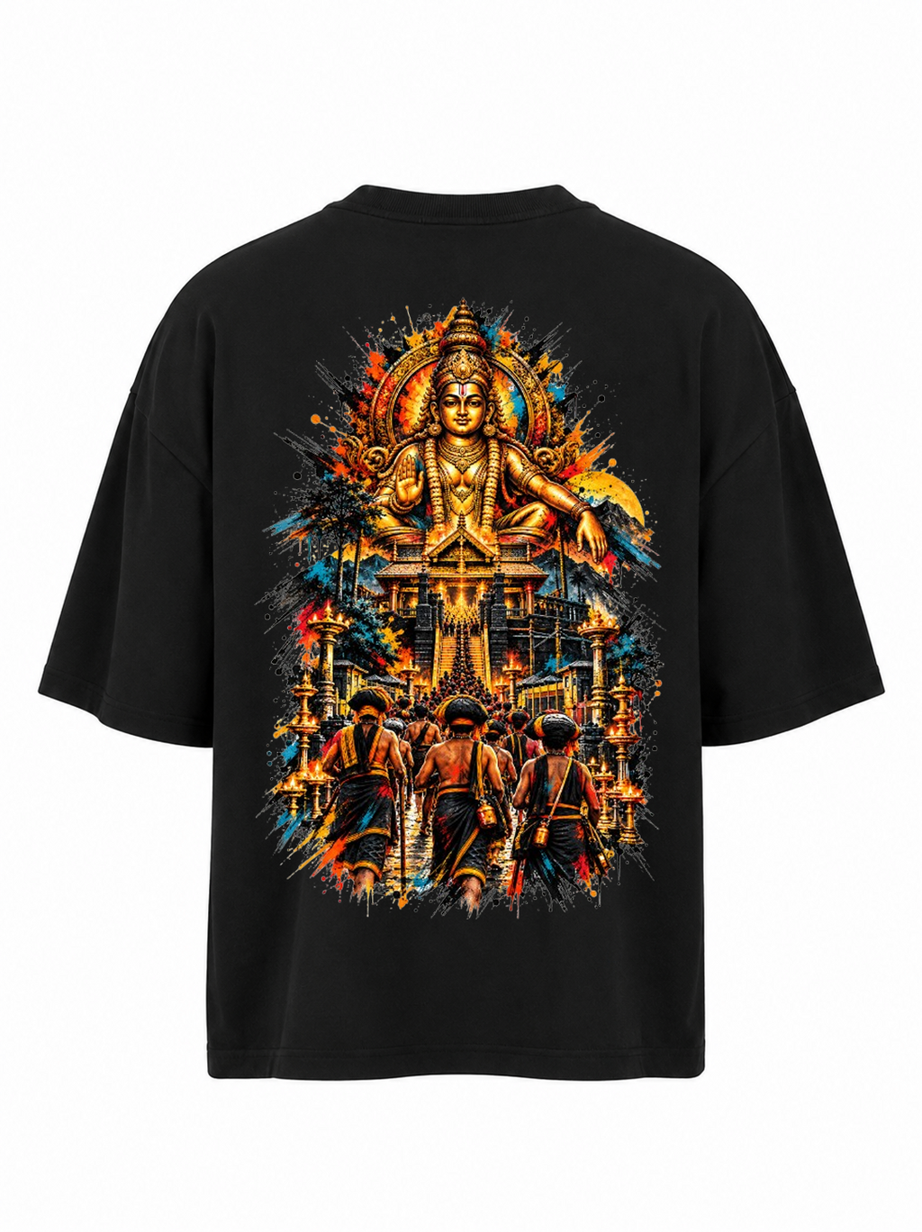 Ayyappa Irumudi Oversize T Shirt + Veshti +Thundu ( COMBO )