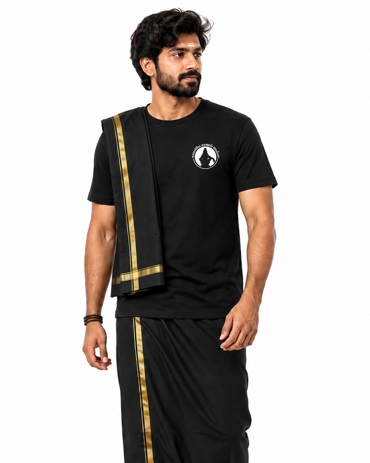 Round Neck Ayyappa Silver T Shirt