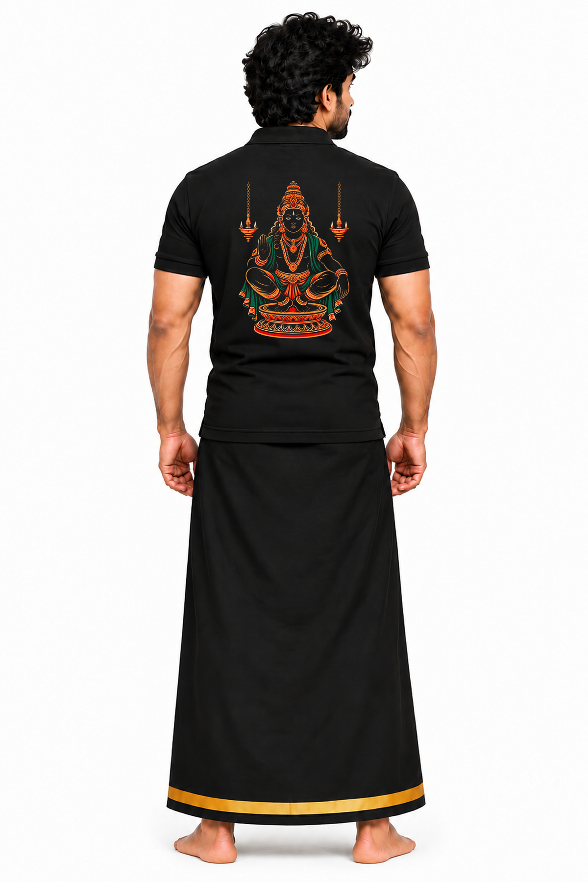 Tatwamasi Polo T Shirt + veshti + Thundu ( COMBO )