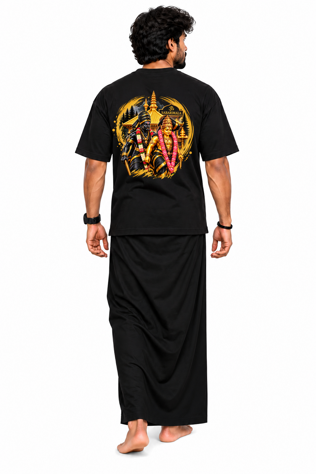 Karuppu Samy Oversize T Shirt + Veshti + Thundu