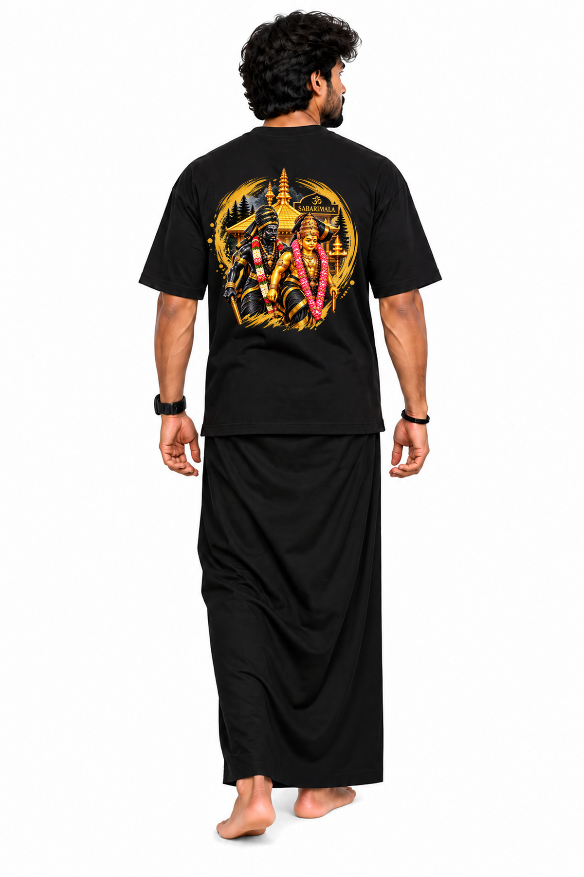 Karuppu Samy Oversize T Shirt + Veshti + Thundu