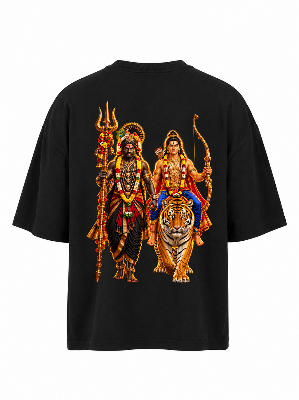 Ayyappa and  Kruppu Samy Oversize T Shirt + Veshti + Thundu ( COMBO )