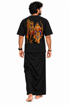 Ayyappa and  Kruppu Samy Oversize T Shirt + Veshti + Thundu ( COMBO )