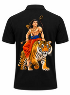 Swami Tiger Ride Pocket Polo T Shirt + Veshti + Thundu ( COMBO )