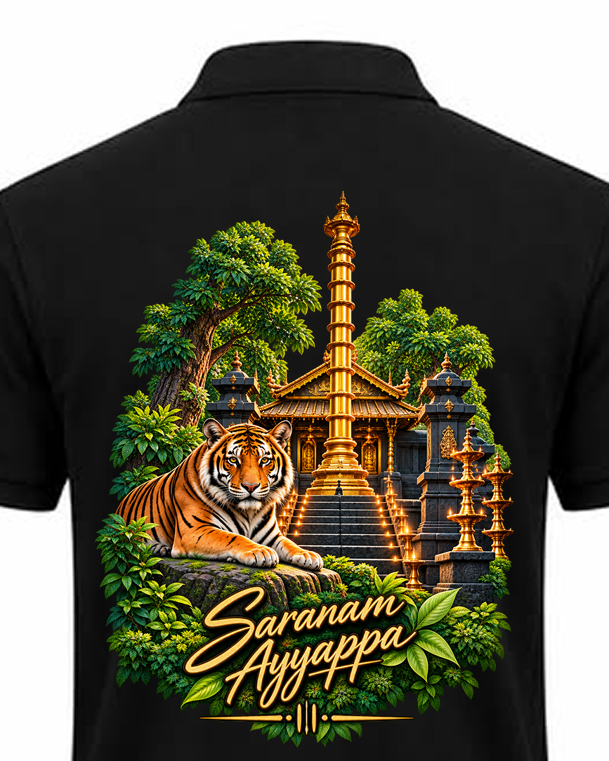 Golden Temple Ayyappa Polo T Shirt + Veshti + Thundu ( COMBO )