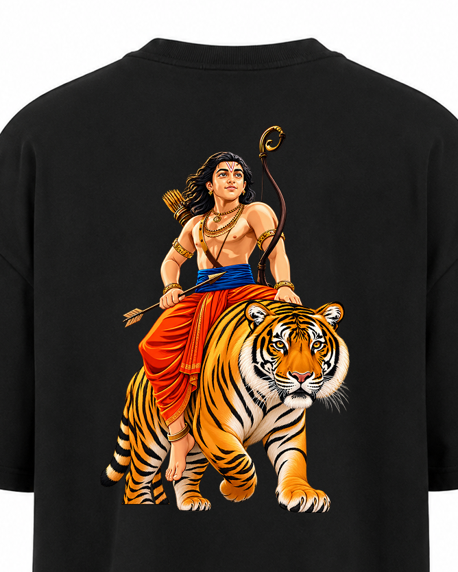 Swami Tiger Ride Oversize T Shirt + Veshti + Thundu ( COMBO )