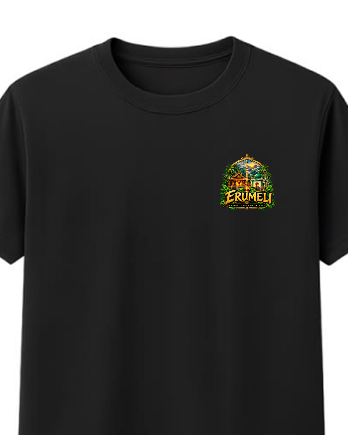 Erumeli Round Neck T Shirt + Veshti + Thundu ( COMBO )