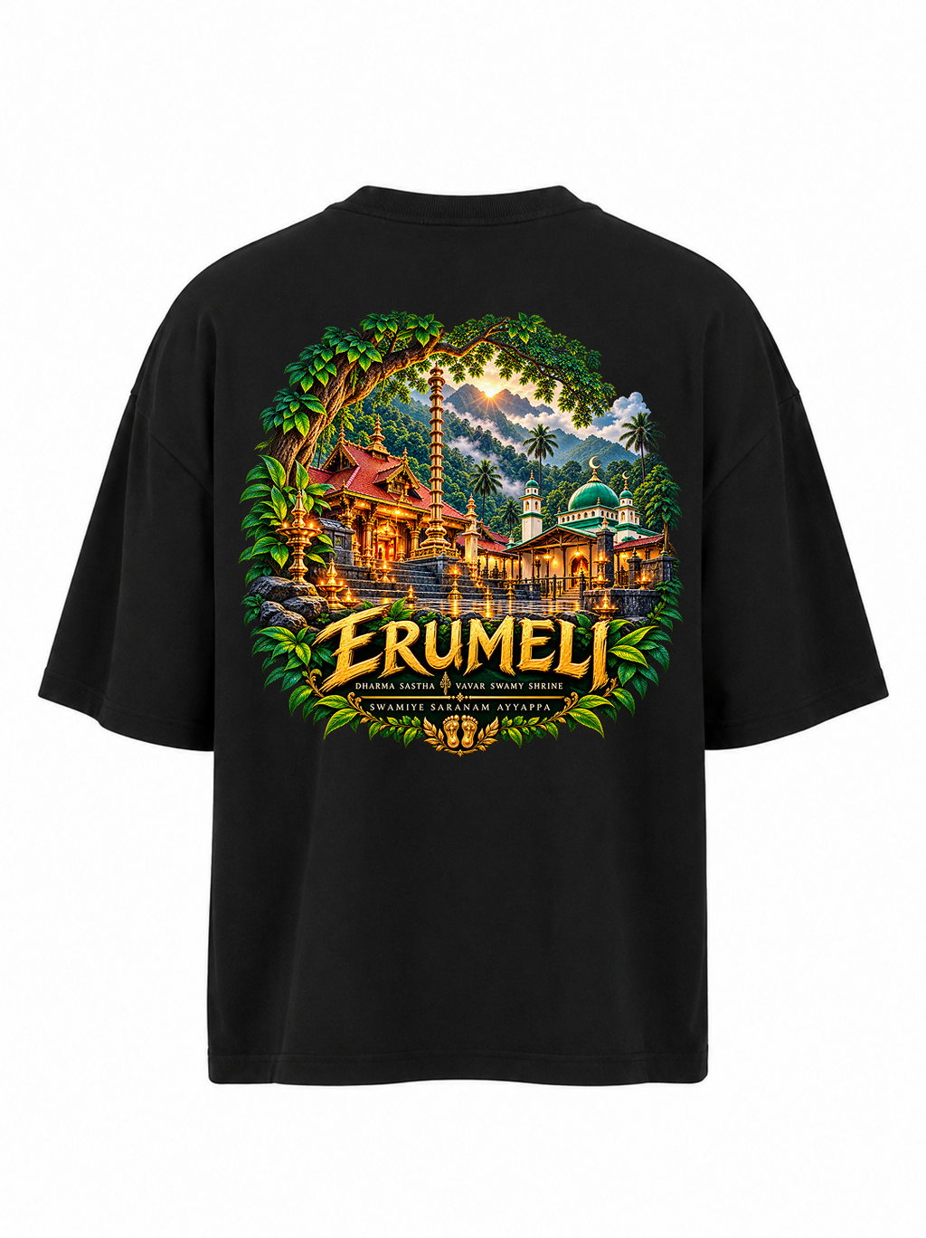Erumeli Oversize T Shirt + Veshti + Thundu ( COMBO )