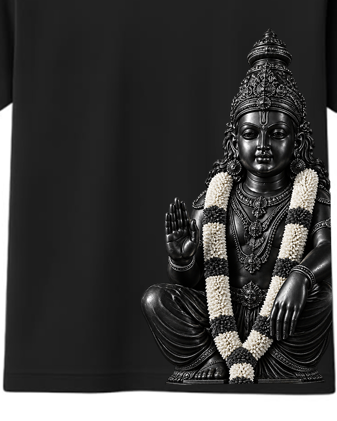 Front Ayyappa Round Neck T Shirt + Veshti + Thundu ( COMBO )