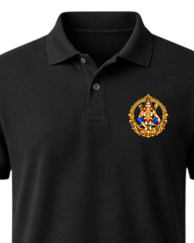 Ayyappa Chakra Polo T Shirt + Veshti + Thundu ( COMBO )