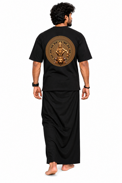 Ayyappa Chakra Oversize T Shirt + Veshti + Thundu ( COMBO )