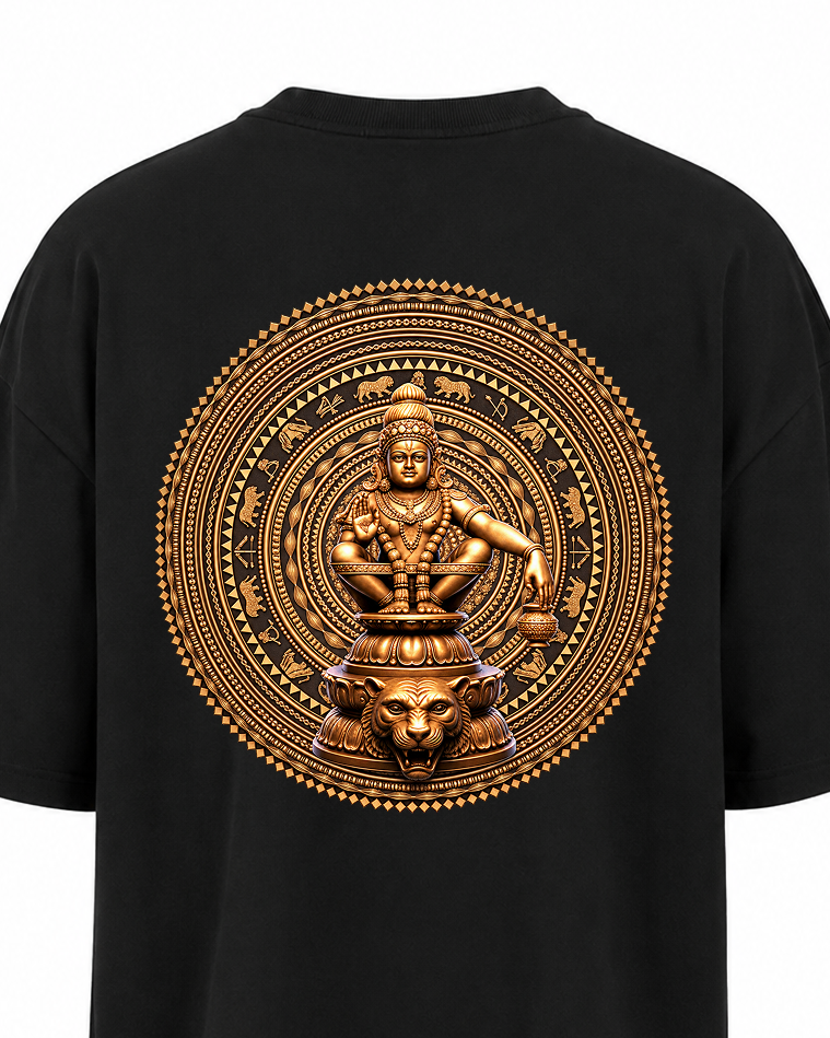Ayyappa Chakra Oversize T Shirt + Veshti + Thundu ( COMBO )