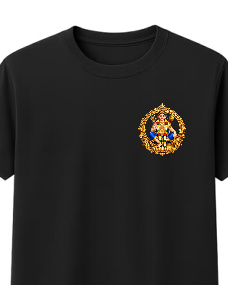 Ayyappa Chakra Round Neck T Shirt + Veshti + Thundu ( COMBO )
