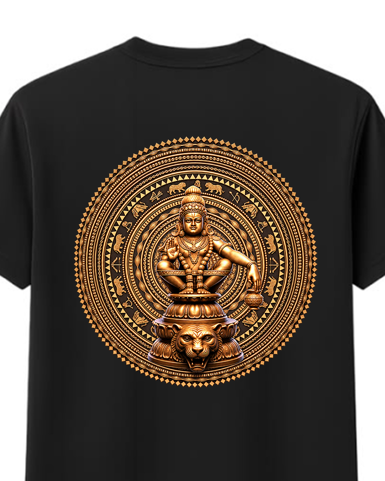 Ayyappa Chakra Round Neck T Shirt + Veshti + Thundu ( COMBO )