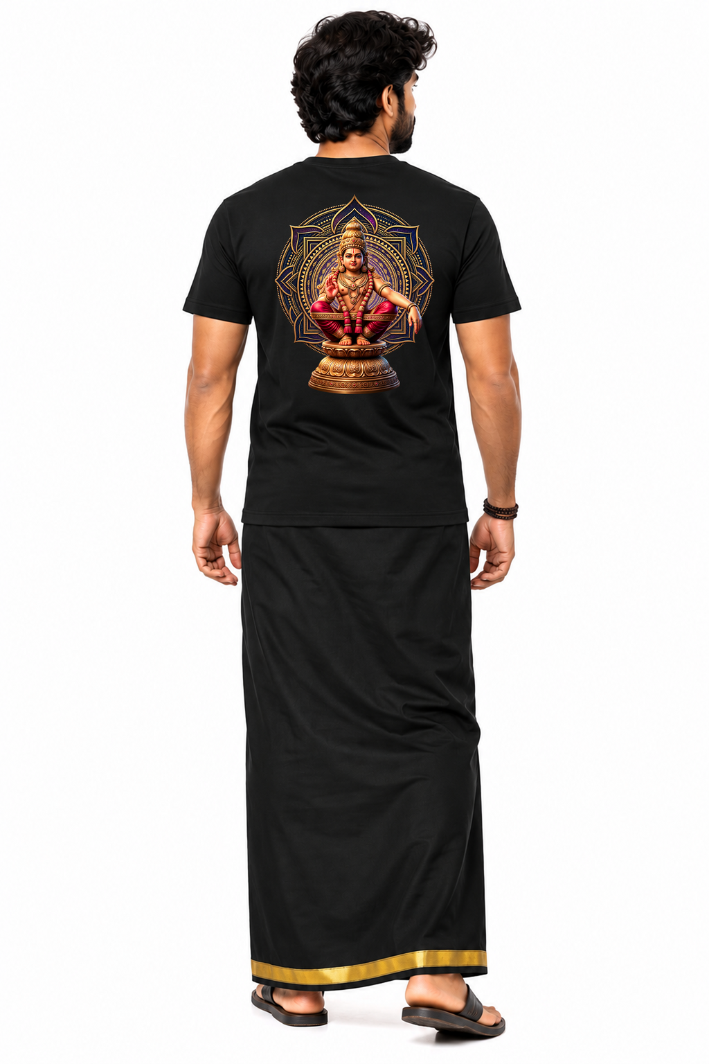 Sabari Veeran Round Neck T Shirt + Veshti + Thundu ( COMBO )