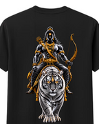 White Tiger Legend Round Neck T Shirt + Veshti + Thundu ( COMBO )