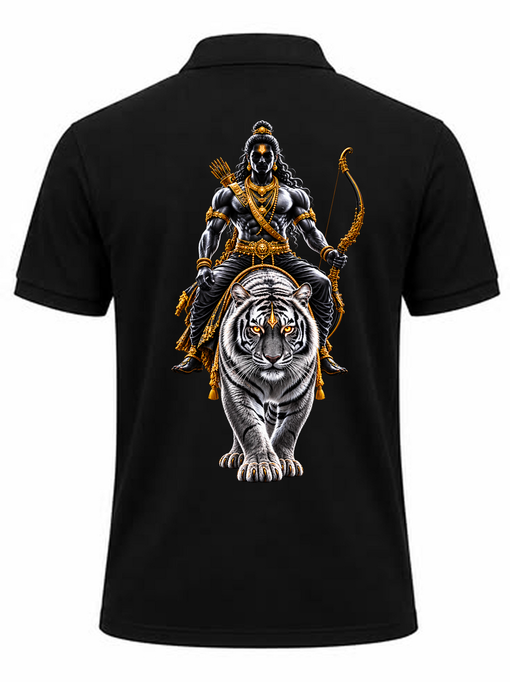 White Tiger Legend Polo T Shirt + Veshti + Thundu ( COMBO )