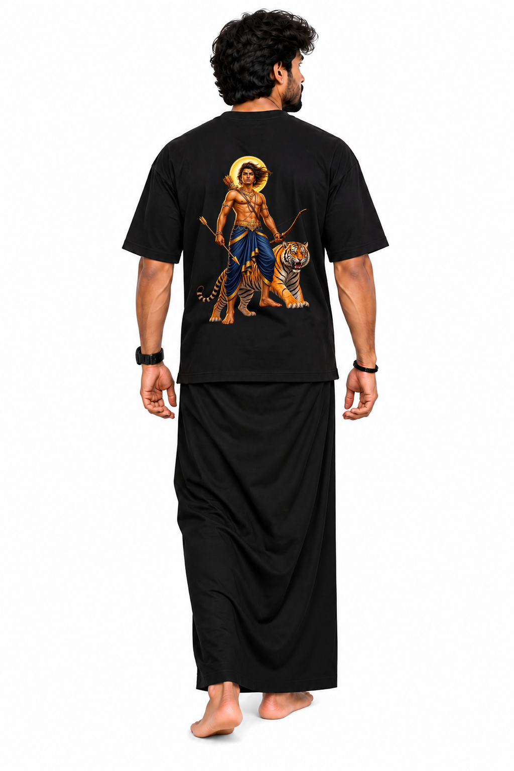 Puli Vahanan Oversize T Shirt + Veshti + Thundu ( COMBO )