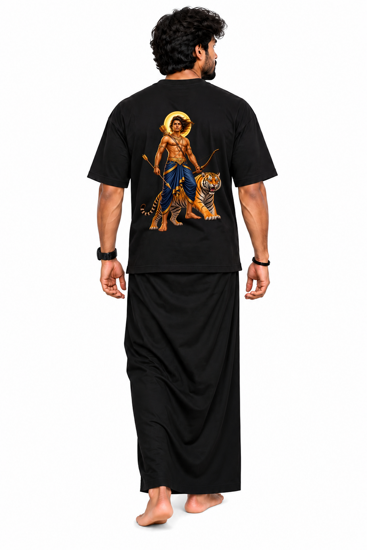 Puli Vahanan Oversize T Shirt + Veshti + Thundu ( COMBO )