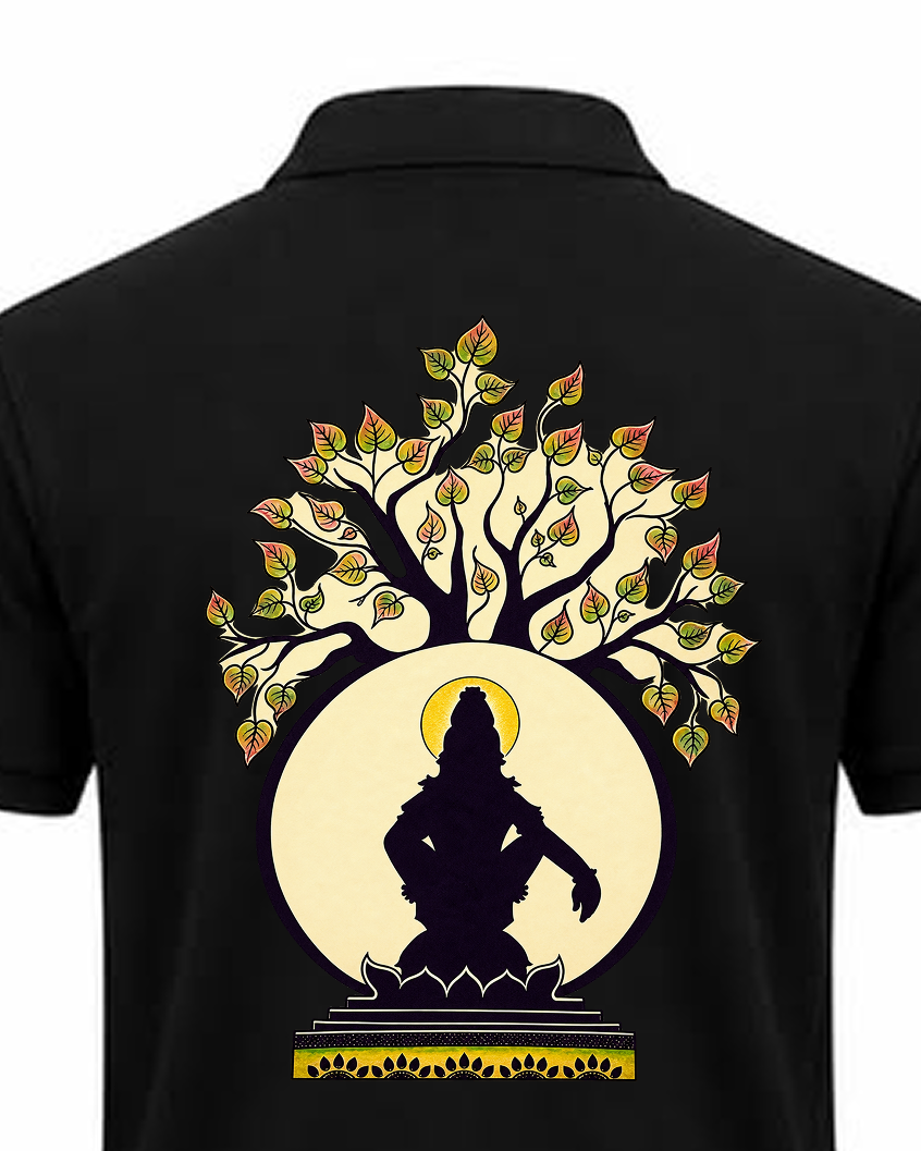 Ayyappa Soul Tree Polo T Shirt + Veshti + Thundu ( COMBO )