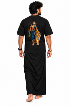 Ayyappa Wild Soul Oversize T Shirt + Veshti + Thundu ( COMBO )