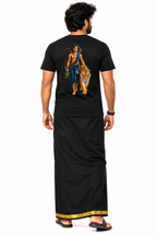 Ayyappa Wild Soul Round Neck T Shirt + Veshti + Thundu ( COMBO )