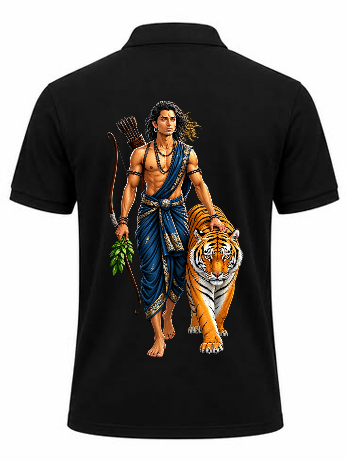 Ayyappa Wild Soul Polo T Shirt + Veshti + Thundu ( COMBO )