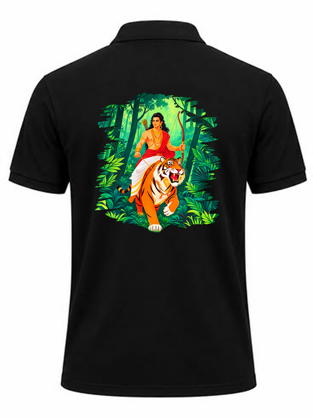 Green Warrior Ayyappa Polo T Shirt + Veshti + Thundu ( COMBO )
