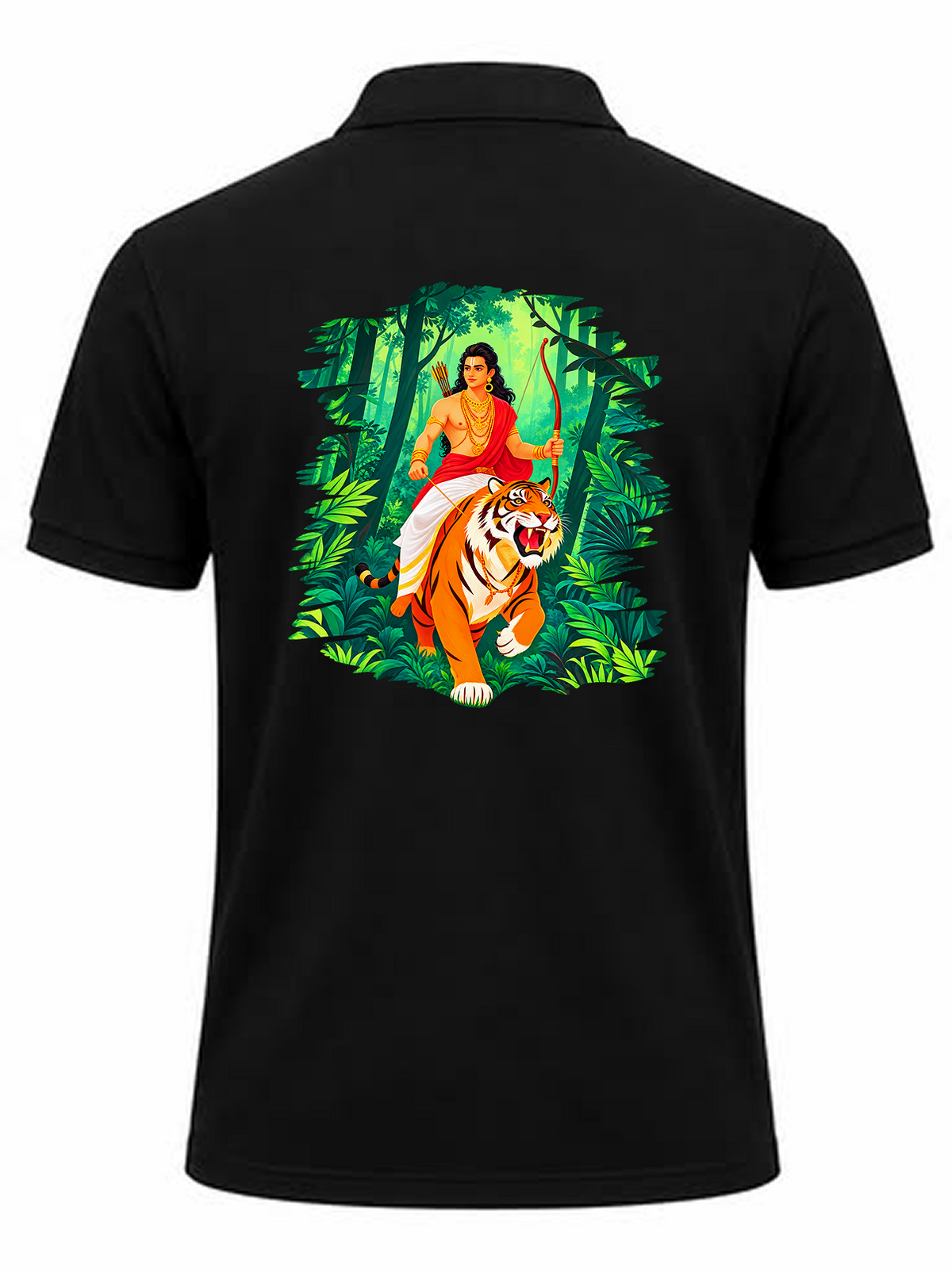 Green Warrior Ayyappa Polo T Shirt + Veshti + Thundu ( COMBO )