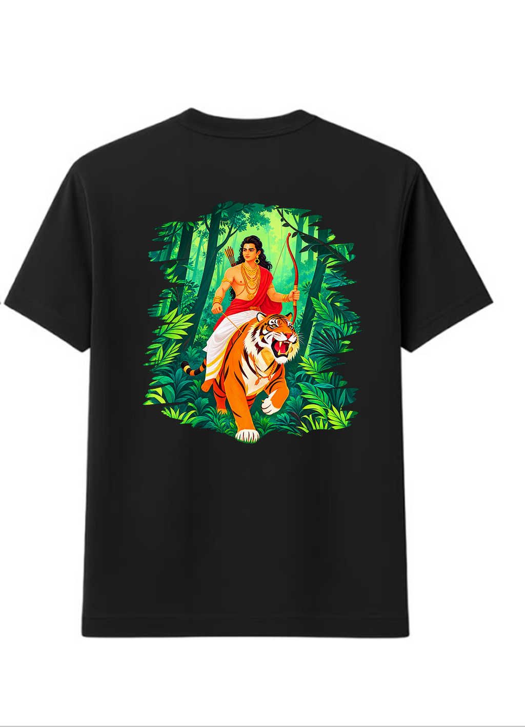 Green Warrior Ayyappa Round Neck T Shirt + Veshti + Thundu ( COMBO )