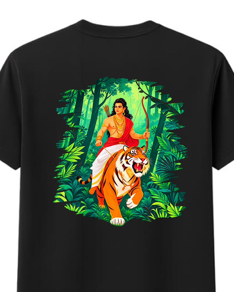 Green Warrior Ayyappa Round Neck T Shirt + Veshti + Thundu ( COMBO )