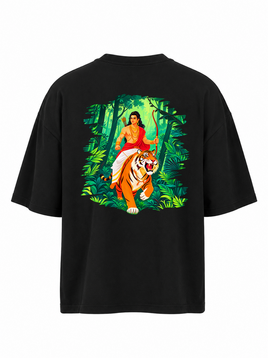 Green Warrior Ayyappa Oversize T Shirt + Veshti + Thundu ( COMBO )
