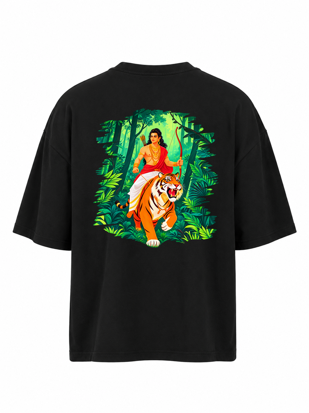 Green Warrior Ayyappa Oversize T Shirt + Veshti + Thundu ( COMBO )