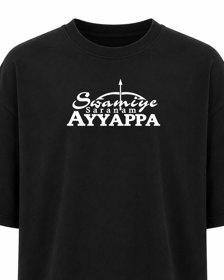 Sabarimala Yatra Black Oversize T-Shirt + Veshti + Thundu